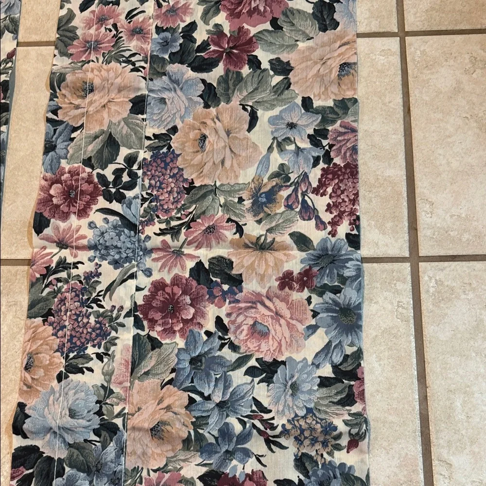 Curtains Valances Pair Floral Valances Curtains Pink Blue Vintage Colors